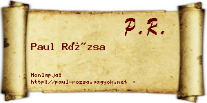 Paul Rózsa névjegykártya