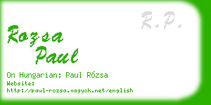 rozsa paul business card